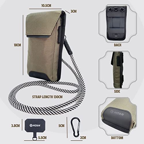 MO6N CrossBody cell phone purse with 7mm paracord lanyard - Compartments Fits up mobile, cards, and cash - Water resistance nylon with magnetic closure