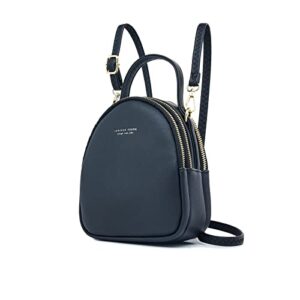 mini backpack for women multi crossbody bags backpack purse shoulder bag,cute pu leather gift idea for girls-black
