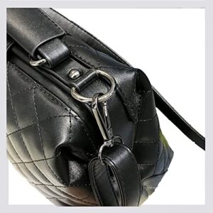 KKP Medium Lingge Versatile Artificial Leather Handbag Women's Shoulder Bag Fashion Women's Bag-black