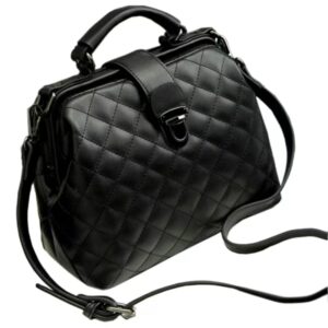 KKP Medium Lingge Versatile Artificial Leather Handbag Women's Shoulder Bag Fashion Women's Bag-black