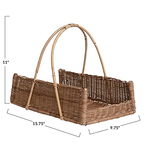 Creative Co-Op Decorative Rattan Hanging, Natural Basket