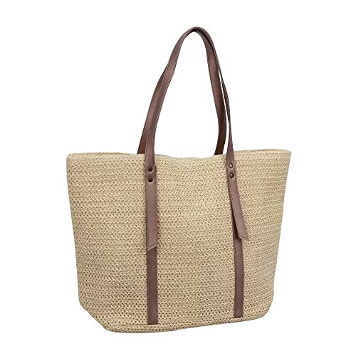 Women Straw Woven Tote Large Beach Handmade Weaving Shoulder Bag Travel Beach Totes Bag Summer Handbag