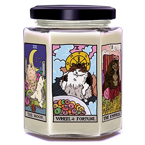 Gifts for Women-Best Friend Birthday Gifts for Women-Astrology Gifts for Women-Witchy Gifts for Women-Funny Candles Gifts for Her,Sister,Mom,BFF-Tarot Cat Scented Candles Gifts for Women-8oz