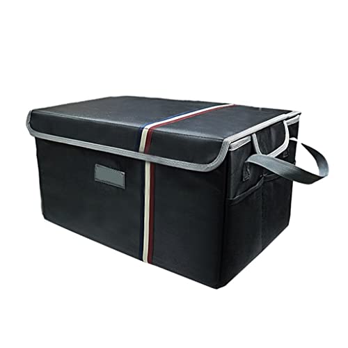 HXR Car Boot Bags 2 Pcs Foldable Car Trunk Organizer Car Tailgate Storage Box Waterproof and Wear-Resistant Car Boot Bags (Color : Black)