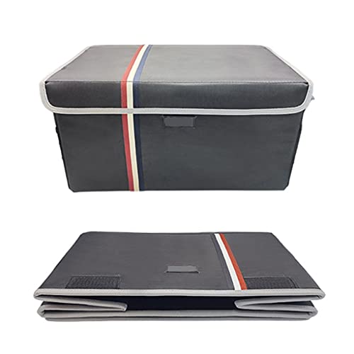 HXR Car Boot Bags 2 Pcs Foldable Car Trunk Organizer Car Tailgate Storage Box Waterproof and Wear-Resistant Car Boot Bags (Color : Black)