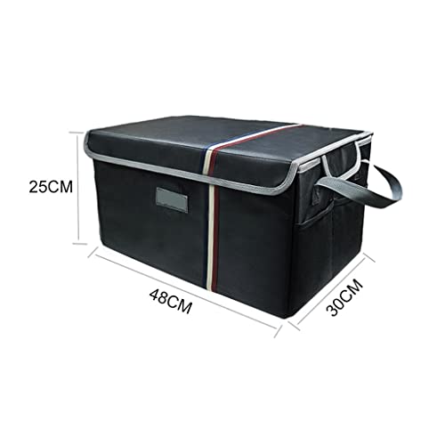 HXR Car Boot Bags 2 Pcs Foldable Car Trunk Organizer Car Tailgate Storage Box Waterproof and Wear-Resistant Car Boot Bags (Color : Black)