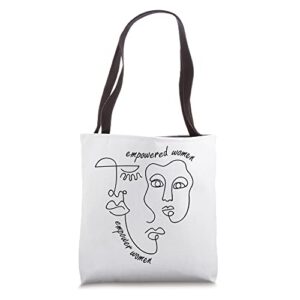 empowered woman feminist empower women equal rights feminism tote bag