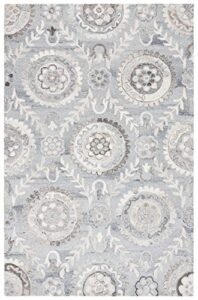 safavieh suzani collection 2′ x 3′ grey szn334f handmade boho wool area rug