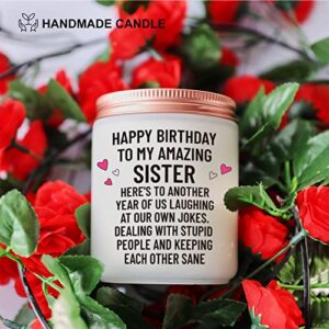 Birthday Gifts for Sister from Sister Funny Birthday Gifts for Women My Soul Sister Sister-in-Law 21th 29th 30th 40th 50th 60th Year Birthday Lavender Candle