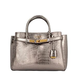 guess enisa high society satchel pewter one size