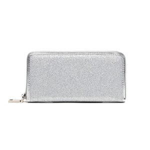 lam gallery sparkling glitter wallet purse bling evening clutch wallets for wedding party – silver