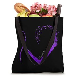 Stylish Ribbon Heart Chiari Malformation Awareness Tote Bag