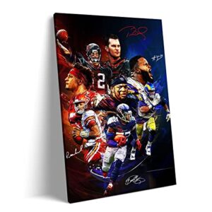 Football Superstar Poster Posters Print Canvas Wall Art Decor for Boys Room Bedroom Sports Painting Picture NOUCAN (16x24inch-Unframed,A)