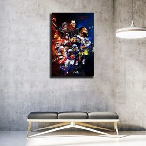 Football Superstar Poster Posters Print Canvas Wall Art Decor for Boys Room Bedroom Sports Painting Picture NOUCAN (16x24inch-Unframed,A)