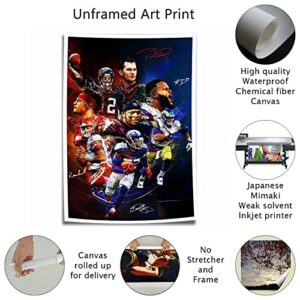 Football Superstar Poster Posters Print Canvas Wall Art Decor for Boys Room Bedroom Sports Painting Picture NOUCAN (16x24inch-Unframed,A)