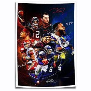 Football Superstar Poster Posters Print Canvas Wall Art Decor for Boys Room Bedroom Sports Painting Picture NOUCAN (16x24inch-Unframed,A)