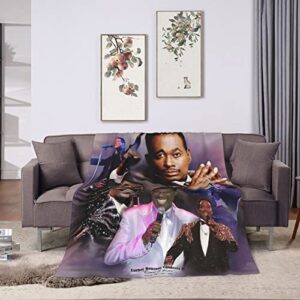 DOTZRLT Luther Singer Vandross Blanket Printed Flannel Blanket Home Decor Soft Comfortable Warm Throw Blankets 80"x60"