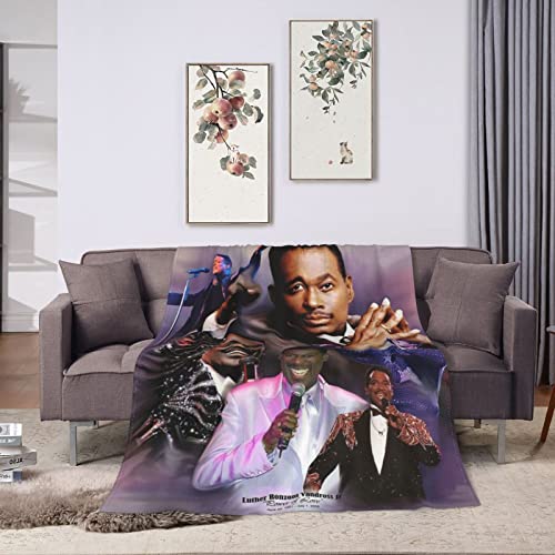DOTZRLT Luther Singer Vandross Blanket Printed Flannel Blanket Home Decor Soft Comfortable Warm Throw Blankets 80"x60"