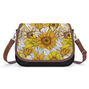 Sunflower Women's Genuine Leather Handbags, Satchel Tote Shoulder Bag Large Capacity
