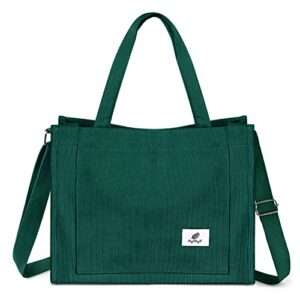 corduroy tote bag for women crossbody shoulder handbags small satchel bag handbag stylish tote bag for women corduroy large capacity shoukder bag satchel (z-green)