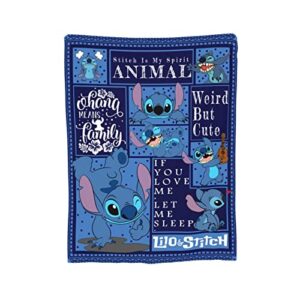 soft throw blanket lightweight sofa blanket bed blankets ultra velvet blanket quilt durable carpet home decor blanket 60″x50″ cartoon cute stitch (1)