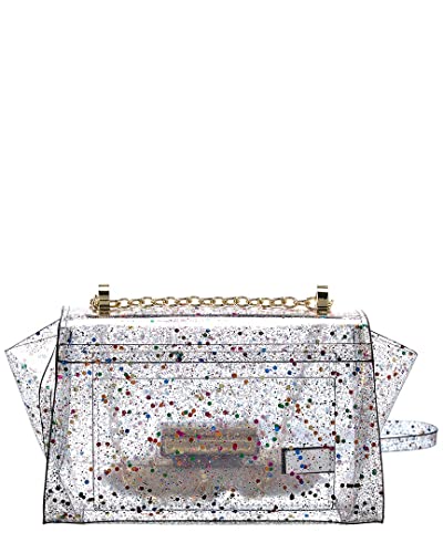 ZAC Zac Posen Eartha Small Chain Shoulder - Clear Glitter Rainbow Multi- Clear One Size