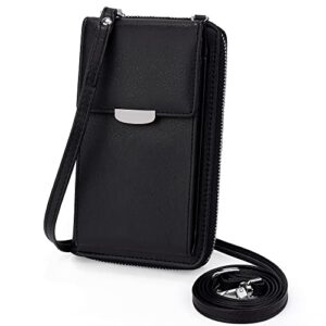 uto crossbody cell phone bag for women vegan leather wristlet wallet purse card cash holder