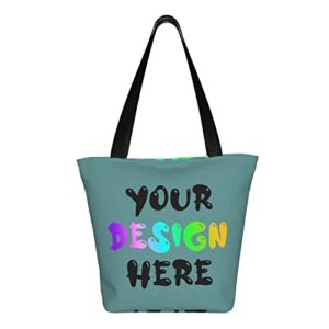 custom tote bag add your photo image personalized shoulder bags custom handbag for women teacher for travel shopping personalized gifts