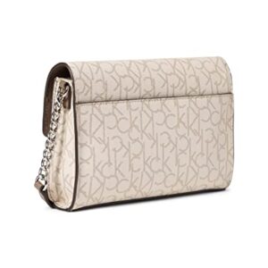 Calvin Klein Monogram Flap Crossbody Vanilla/Khaki/Modern Taupe One Size