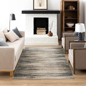 mohawk home nexus modern contemporary abstract light gray 5′ 3″ x 8′ area rug perfect for living room, dining room, office