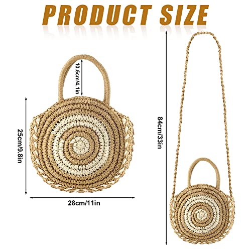 Straw Beach Bag, Stylish Beach Tote Bag Woven Straw Bag Vintage Zipper Straw Tote with Large Capacity, Zipper Beach Tote Handbag Shoulder Bag for Women Summer Beach Pool Party