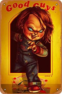 skotulirro child’s play horror movie poster chucky good guys tin sign vintage metal signs 8×12 inch