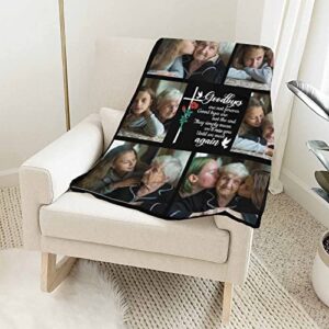 Artsadd Custom Sympathy Blanket with Memorial Photos, We'll Miss You Blanket Personalized in Loving Memory Throw Blanket Sympathy Gifts Remembrance Gift for Loss of Loved One Pet 60x80