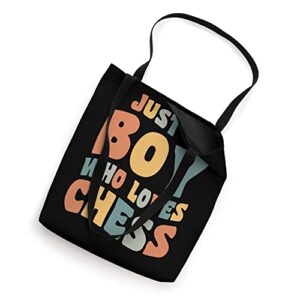 Just A Boy Who Loves Chess Apparel for Chess Player Tote Bag