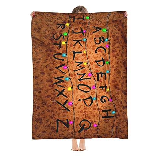 MLLOGBO Christmas Alphabet Blanket Throw Blanket Flannel Blankets Couch Sofa Living Room Bedding for Boys Adults Gifts 50"X40"