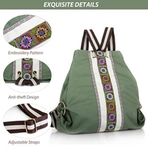 Women Canvas Backpack Daypack Casual Shoulder Bag, Vintage Heavy-duty Anti-theft Travel Backpack