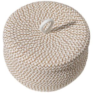 Angoily Round Basket with Lid for Storage, Decorative Basket Cotton Rope Woven Basket With Lid Living Room Bedroom Basket