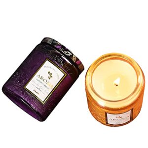 luxury scented candles 2 packs for home scented, 100% soy wax, contains two kinds of candles, lavender and vanilla, gifts for women mother and friends
