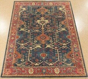 naz carpet handmade traditional woolen persian rugs for liviing room,bedroom and hall (color d.blue 6×9 feet)