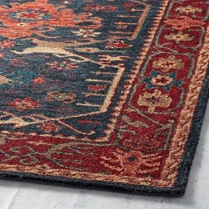 Naz Carpet Handmade Traditional Woolen Persian Rugs for liviing Room,Bedroom and Hall (Color D.Blue 6x9 Feet)