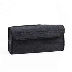 kowmsnh closet mounted storage car trunk organizer soft felt storage box portable foldable car trunk organizer felt cloth storage box case auto interior (color : black)