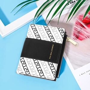 VOCUS Small Wallet for Women Bifold Leather Coin Purse Card Holder Wallet with Zipper Coin Pocket ID Window