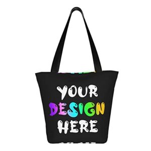 custom tote bag personalized shoulder bags design photo text custom handbag for women teacher for travel shopping personalized gifts