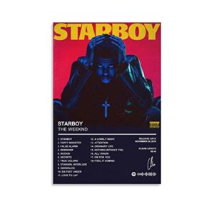 the weeknd – starboy canvas posters wall art bedroom office room decor gift unframe-style12x18inch(30x45cm)