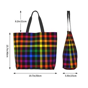 ASYG Cute Rainbow LGBT Gay Pride Women Tote Bag Large Shoulder Bag Top Handle Handbag For Shopping, Work, Travel