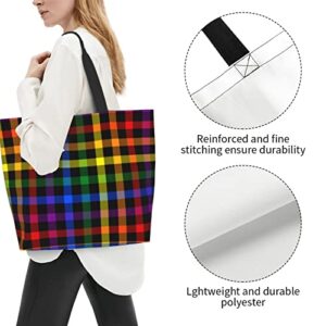 ASYG Cute Rainbow LGBT Gay Pride Women Tote Bag Large Shoulder Bag Top Handle Handbag For Shopping, Work, Travel