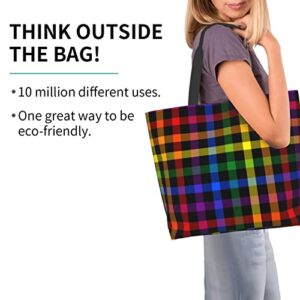 ASYG Cute Rainbow LGBT Gay Pride Women Tote Bag Large Shoulder Bag Top Handle Handbag For Shopping, Work, Travel