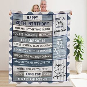 80th birthday gifts for women men, 80th birthday thrown blanket 50″ x 60″, 80 years old gifts ideal for him her, 1943 blanket gift for parents husband friends bestie 80th birthday blanket decorations