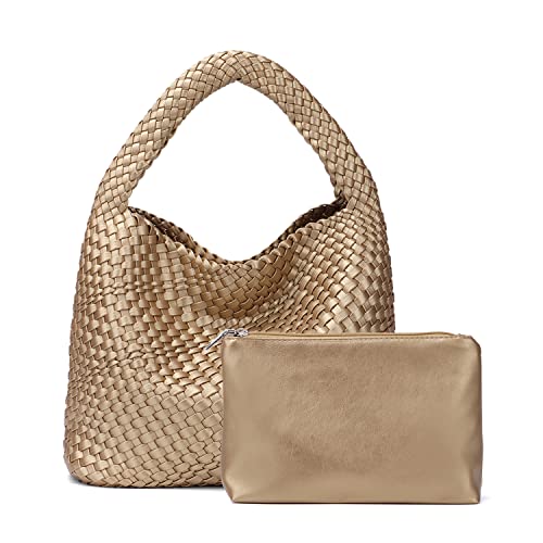 Ynport Woven Tote Handbags for Women Large Summer Beach Hobo Bag Fashion Handmade Top-handle Shoulder Bag with Clutch Purse