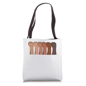 melanin skin tone power black history month melanin kindness tote bag